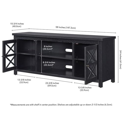 Image of Colton Rectangular TV Stand for TV's up to 65 inch in Black Grain
