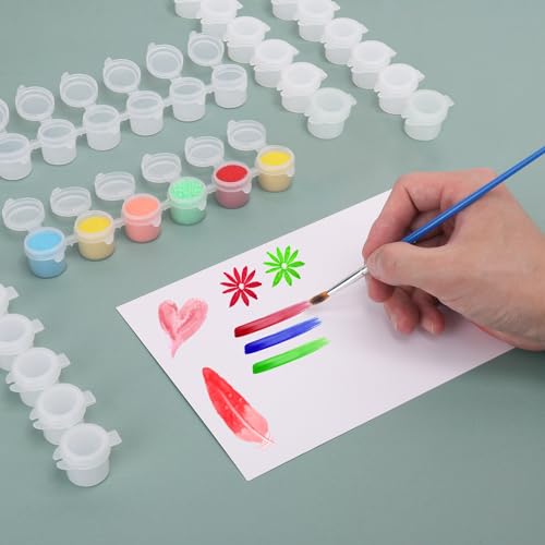 Image of 1770 Pieces 0.1oz Empty Paint Pot, 295 Strips Acrylic Mini Paint Container Strips Storage with Lids for Art Classes, Schools, Outdoor Sketching, and Art Festivals