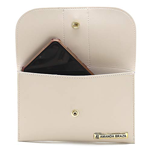 Kit Bolsa Sacola com Carteira Feminina Amanda Brazil Bege