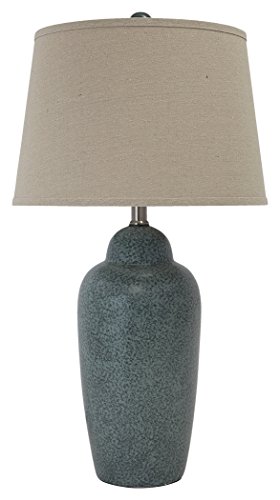 Signature Design by Ashley Saher Contemporary 30 Glazed Ceramic Table Lamp, Dark Green
