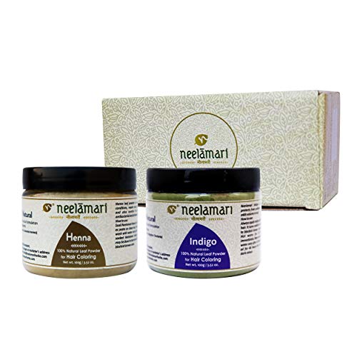 Neelamari Pure indigo, Henna leaves powder natural for black hair color (Indigo Henna combo)