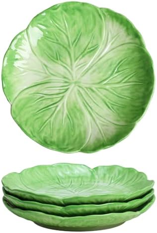 Gaolinci 7.5 Inches Cabbage Series Cartoon Ceramic Dinner Plate(S...