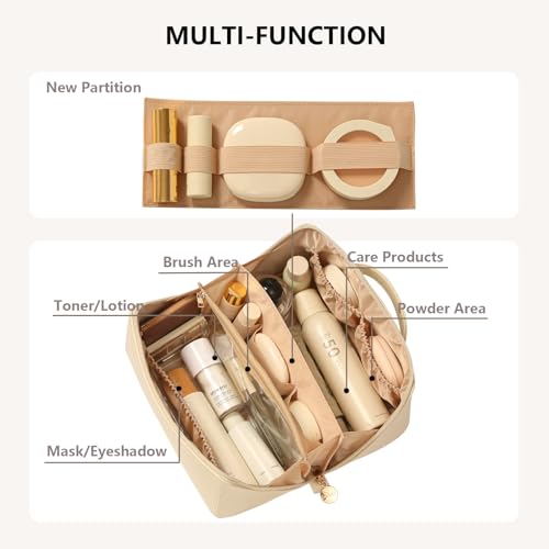 Omeily Travel Makeup Bag Toiletry Bag for Women Large Cosmetic Travel Bag Makeup Storage Box Skincare Organizer Vanity Organizer Bag Multi-Function Makeup Organizer with Compartments Travel essentials by Omeily - Image 2