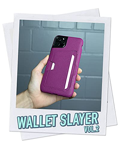 Image of Smartish iPhone 11 Pro Max Wallet Case - Wallet Slayer Vol. 2 [Slim Protective Kickstand] Credit Card Holder (Silk) - Purple Reign