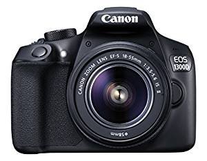 (Renewed) Canon EOS 1300D 18MP Digital SLR Camera (Black) with 18-55 and 55-250mm is II Lens, 16GB Card and Carry Case