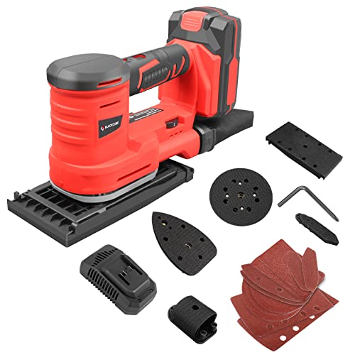 Blackcube 5-In-1 Cordless Multi-Function Detail Sander, 20V Powerful Sander With 6 Speeds Control And Dust Bag For Sanding Wood, 2.0 Battery And 2.3A Fast Charger,10 Pcs Sander Papers Included #TOP25