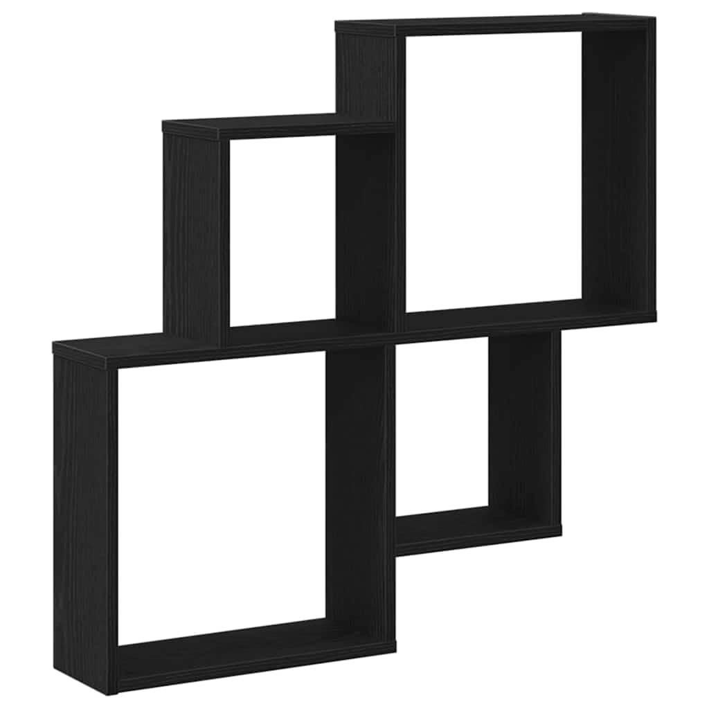 Étagère murale chêne noir 80 x 15 x 78,5 cm
