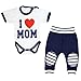 Produktbild TupTam Unisex Baby Bekleidung mit Spruch 2er Set, Farbe: I Love Mom Dunkelblau, Größe: 86