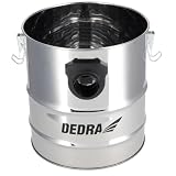 Odkurzacz kominkowy z filtrem HEPA 1200 W, zbiornik 20 l DEDRA DED6593 19 kPa, waga 5,1 kg, turbina do przepływu objętościowego 26500/min, temperatura robocza do 60°C.