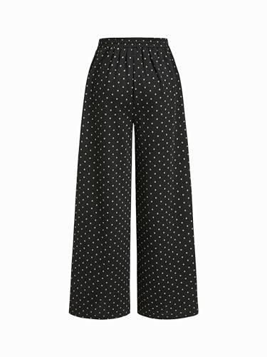 Image of CIDER Women Leopard Print Wide Leg Lounge Pants Sweatpants Elastic Waist Casual Trousers with Pockets