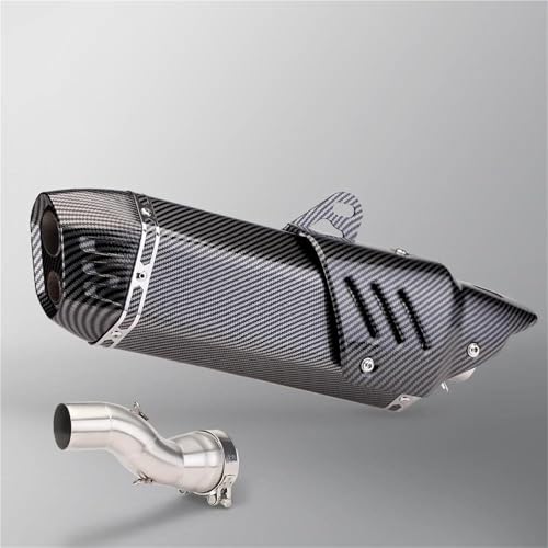 に適合するR1200GS R1200 GS 2013-2019 用 ダブルホールマフラー カバー付き ミドルパイプ オートバイサイレンサー 排気管 マフラー リンクチューブ(カラー4)