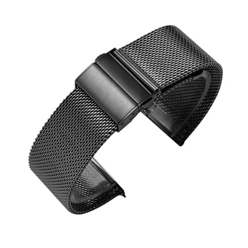 Correa de reloj malla acero inoxidable 18/20/22 mm con sistema liberación rápida, apta for hombres y mujeres, cómoda transpirable(B,22mm)