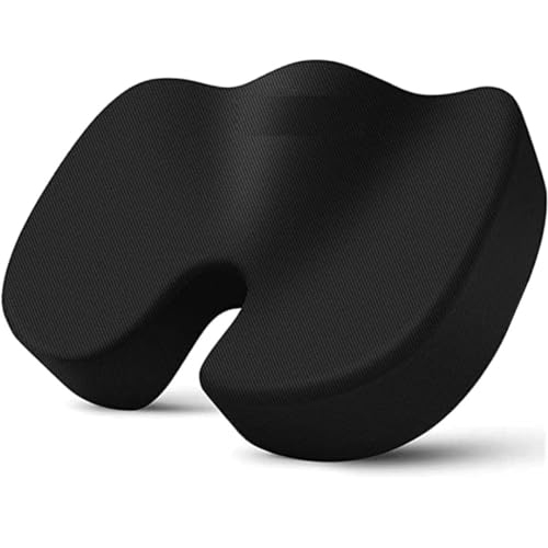 Image of Memory Foam Coccyx Seat Cushion for Tailbone Pain | 2 Years Warranty | Sciatica, Back Pain Relief - Orthopedic Chair Cushions for Sitting(14 X 18 X 2.5) Black
