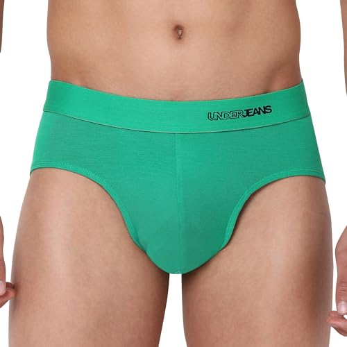 Image of Underjeans Men Premium Mid Grey Cotton Blend Regular Fit Brief