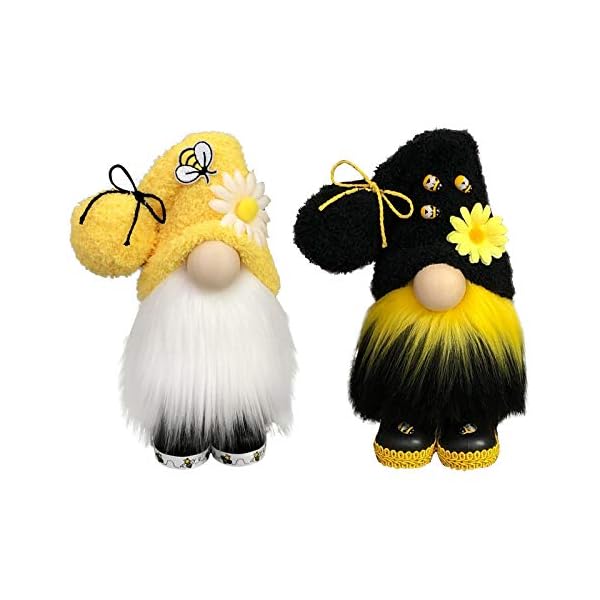 Dyhg bumble bee gnomes plush decorworld bee day fall decorsunflower gnome plush doll for home honey farmhouse kitchen plush collection 2pc  urban country home decor