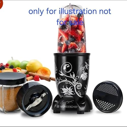 Image of Wonderstar Nutri Blender Jar, 500ml Capacity, Black Base with Clear Container||compatible for wonderchef nutri blend mixers ||match and buy