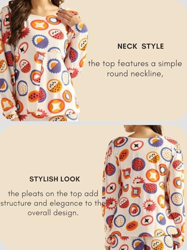 Image of GRECIILOOKS Lycra Co-Ord Set For Women | Co-Ord Set For Women Stylish | Festive Co-Ord Set For Women | Travel Co-Ord Set For Women | Full Sleeve Women's Co-Ord Set
