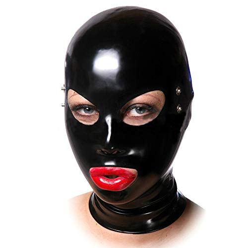 Masque en latex avec capuche BC06 Noir Taille L pour soirée déguisée