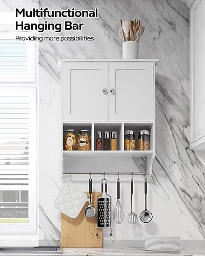 Medicine-Cabinets-Space-Saving-Wall-Cabinet-with-2-Doors-and-Adjustable-Towel-Rack-Shelves-Storage-Cabinet-for-Toilet-Bathroom-Living-Room-Kitchen-White Medicine Cabinets Space Saving Wall Cabinet with 2 Doors and Adjustable Towel Rack Shelves Storage Cabinet for Toilet Bathroom Living Room Kitchen White