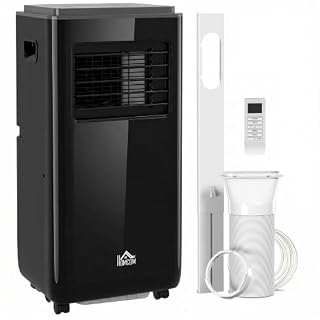 HOMCOM 10000 BTU Portable Air Conditioner for 440 Sq. Ft. Rooms, Deep Black