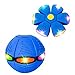 FeiWen Magic UFO Ball mit 3 Lichtern, verformt, fliegende Untertasse, Ball, Frisbee, verformter Ball, Eltern-Kind-Spielzeug, Strandspiele, Outdoor-Sport, Geschenk (Z-6 hellblau)