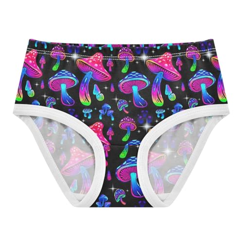 Joisal Cartoon Mushrooms Rainbow Black Little Girl Panties Toddler Underwear Floral Cotton Cartoon Briefs Girls Undies 2t
