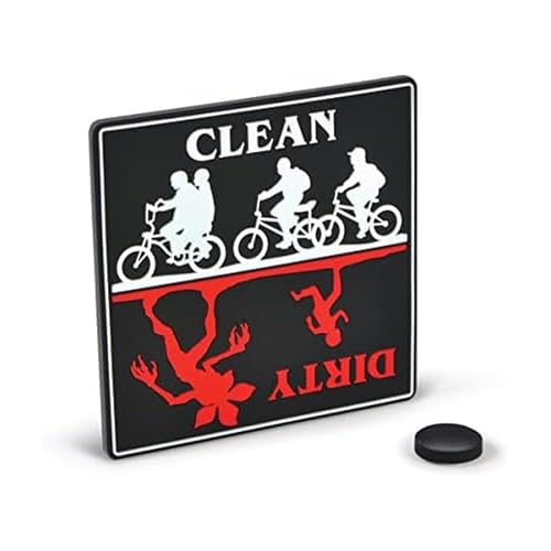Genuine Fred Stranger Things, Magnetic Dishwasher Sign, CLEAN/DIRTY, Multicolor
