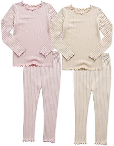 Image of VAENAIT BABY 6M-12Y Kids Unisex Girls & Boys Soft Comfy Modal Tencel Shirring Sleepwear Pajamas 2pcs/4pcs Set