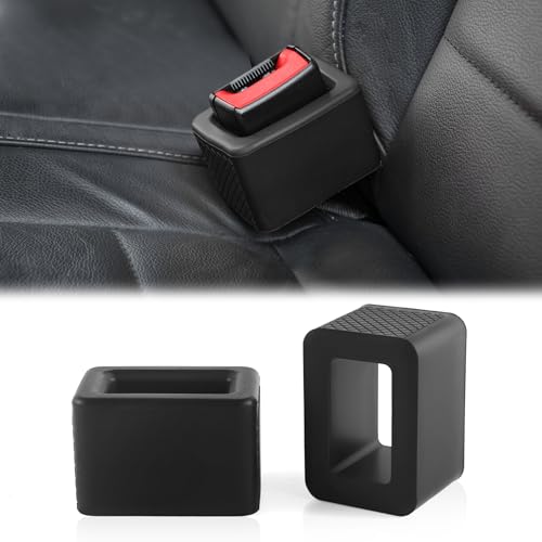 Seat Belt Extender Availability - 2018 and Prior GM Passenger Cars and Trucks 6 Amiss 2PCS Seat Belt Buckle Holder, Universal Silicone Rear Seat Belt Booster & Fixer for Easy Access, Keeping Receptacle Upright, Car Interior Accessories-Fits Most Cars (Black)