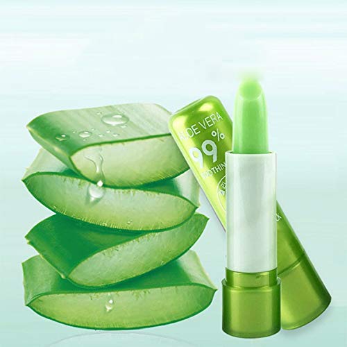 3 Pack Aloe Vera Lipstick, Lemonsac Long Lasting Nutritious Lip Balm Lips Moisturizer Magic Temperature Color Changing Lip Gloss (3Pcs) #TOP3