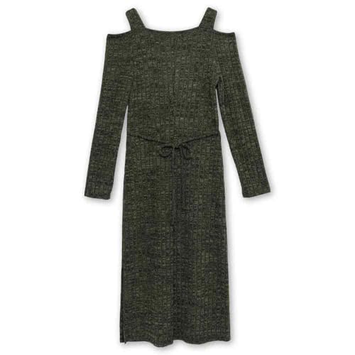 Speechless Girls' Long Sleeve Chunky Sweater Knit Midi Dress2