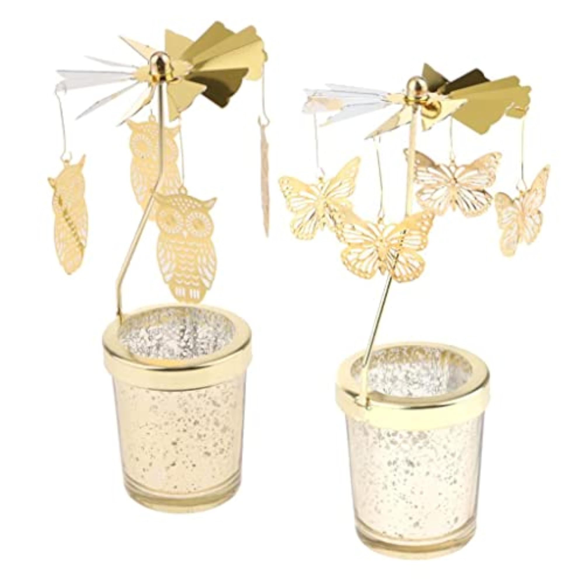 2pcs Romantic Rotating Candle Holder Stand