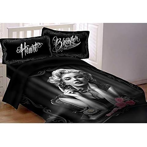 JPI Comforter Set Queen - Heartbreaker - QUEEN BED 86"x 86" with 2 Pillow Shams Cover