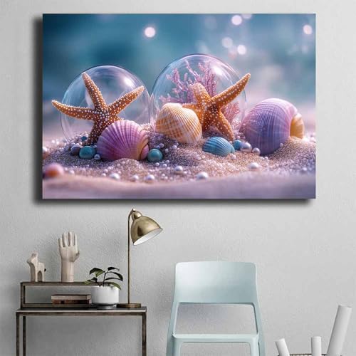 Déco abstraite moderne violette QUSAAOU toile océan