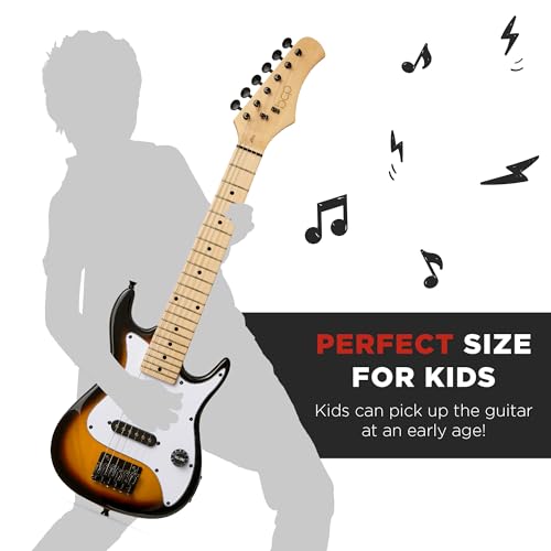 Image of Best Choice Products 30in Kids Electric Guitar Beginner Starter Kit w / 5W Amplifier, Strap, Gig Bag, Strings, Picks - Sunburst