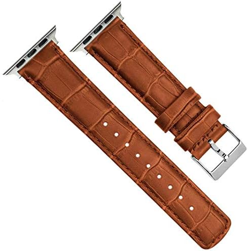 BARTON WATCH BANDS - Alligator Grain Leather Watch Bands Compatible with Apple Watch Models - 1, 2, 3, 4, 5, 6, 7, 8, 9, 10, SE, Ultra & Ultra 2 - Image 4