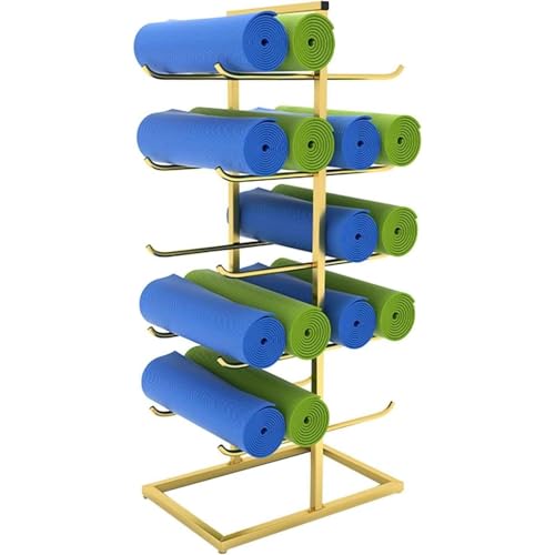 Support tapis de yoga en métal noir, rack de rangement robuste pour salle de sport