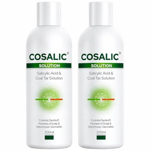 Image of Cosalic Coal Tar & Salicylic Acid Shampoo for Dry Itchy Scaly & Flaky Scalp Minimizes Dandruff and Dry Scalp Conditions - 200 ml (Pack of 2) (200 ml (Pack of 2))