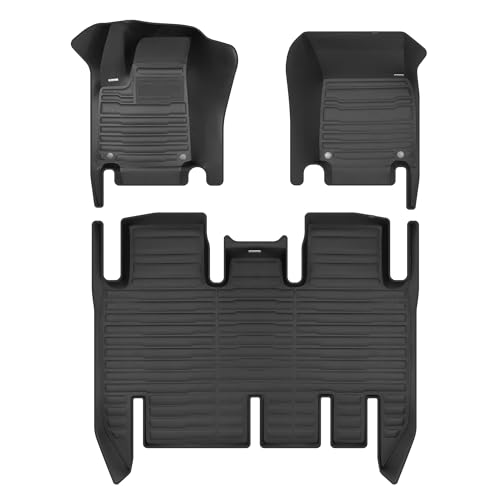 TuxMat - for Tesla Model X 5-Seater 2022-2026 Models - Custom Car Mats - Maximum Coverage All Weather Laser Measured - This Full Set Includes 1st and 2nd Rows