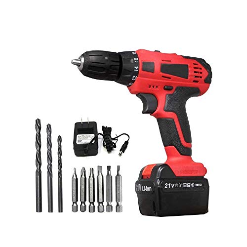 Spacmirrors 1.600 U/min 21 V Lithium-Ionen-Akku-Kompakt-Schlagbohrschrauber, 35 N hohes Drehmoment, mit Akku und 1…