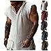 YSERB Tank Tops Men Summer Linen Tank Top Distressed V-Neck Sleeveless Workout T Shirts Gym Muscle T-Shirt with Frayed Hem Red
