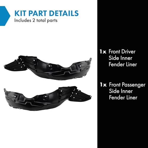 Image of TRQ Front Inner Fender Liner Set | For 2005-2010 Scion tC SC1248105 SC1249104