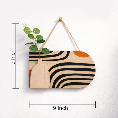 Image of Art Street Modern Magic Boho Art Wall hanging MDF With Artificial Plant for Home & Office Decor, Living Room Decoration -Size: 9x5.1 Inch