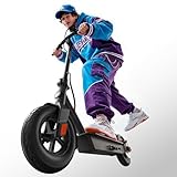 HOVSCO Electric Scooter for Adults, 23 Mph Max Speed, 30 Miles Range,Off Road Electric Scooter for All Terrain, 10' Solid Rear Tire and Pneumatic Front Tire, EScooter with Dual Suspension