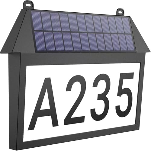 Signo de número de casa solar impermeable para acabar con las fachadas oscuras e invisibles