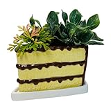 Streamline Imagined Birthday Slice of Cake Planter Set - Chocolate