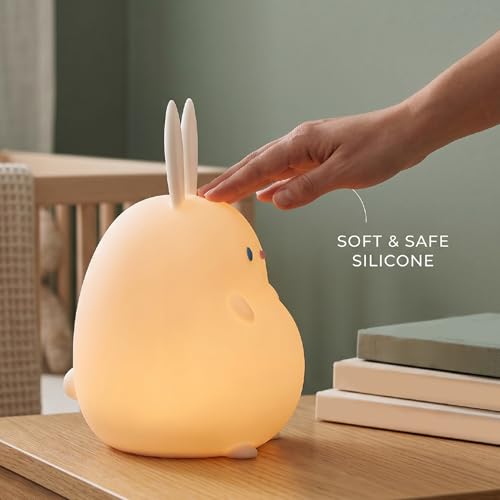 Lámpara de mesa de noche conejito silicona recargable miniatura 7