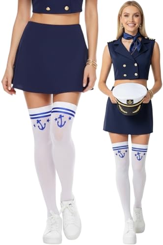 Image of ToBeInStyle Women's Over The Knee Thick Long Socks Thigh High w / 3 Contrast Stripe