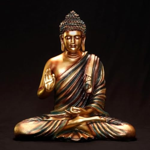 Image of 2 Feet Height Decorative Meditating Buddha Idol for Home Decor Big Size, Black Ceramic Murti, Meditation Buddha Statue, Home Garden Decor (Copper)