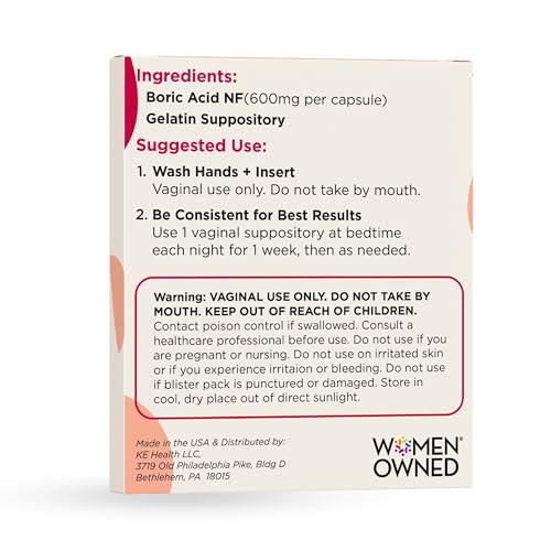 Image of BoriCap Heale 600mg Boric Acid Suppositories | for Vaginal Odor | 15 Count | Made in the USA